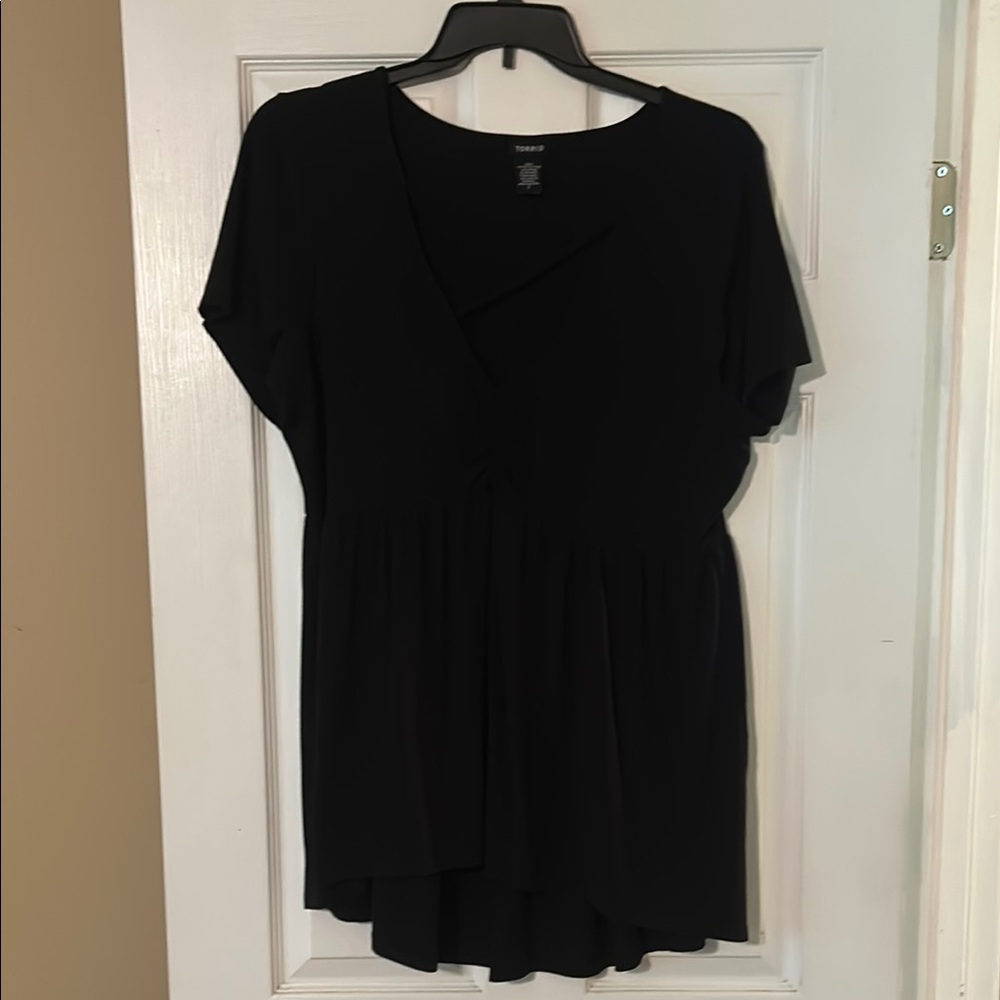 Torrid Black Asymmetrical Tunic Blouse